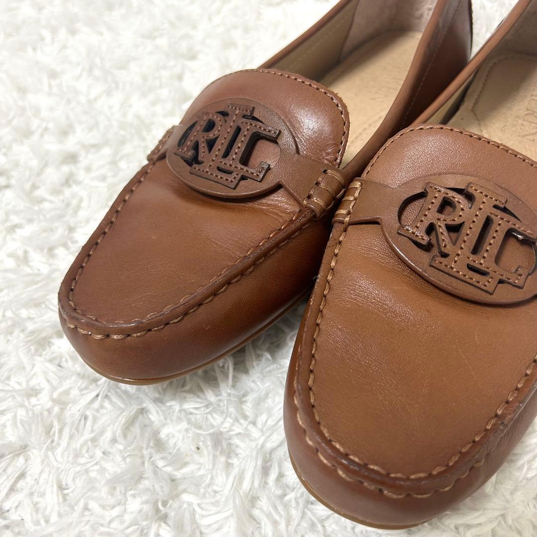 美品　LAUREN ラルフローレン　ローファー　ドライビング　本革　茶　38.5