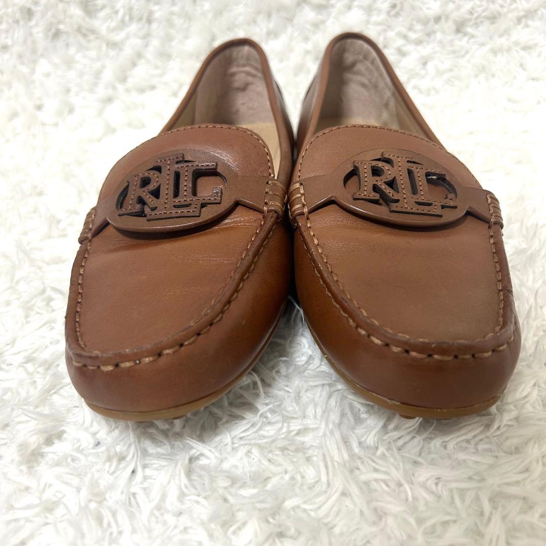 美品　LAUREN ラルフローレン　ローファー　ドライビング　本革　茶　38.5