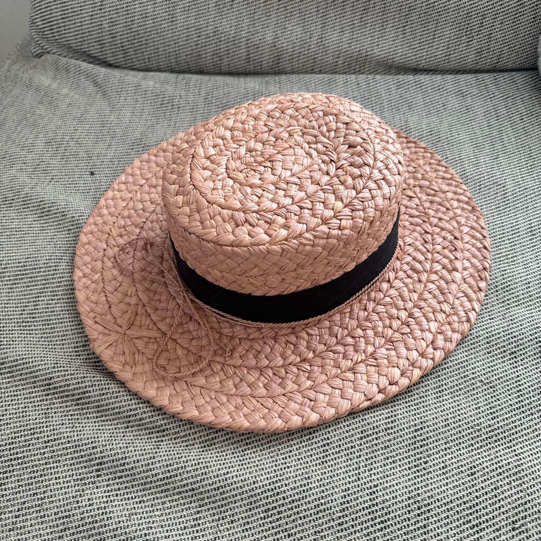 値下げしました。ヘレンカミンスキー　試着のみ　ピンク　ラフィアハット