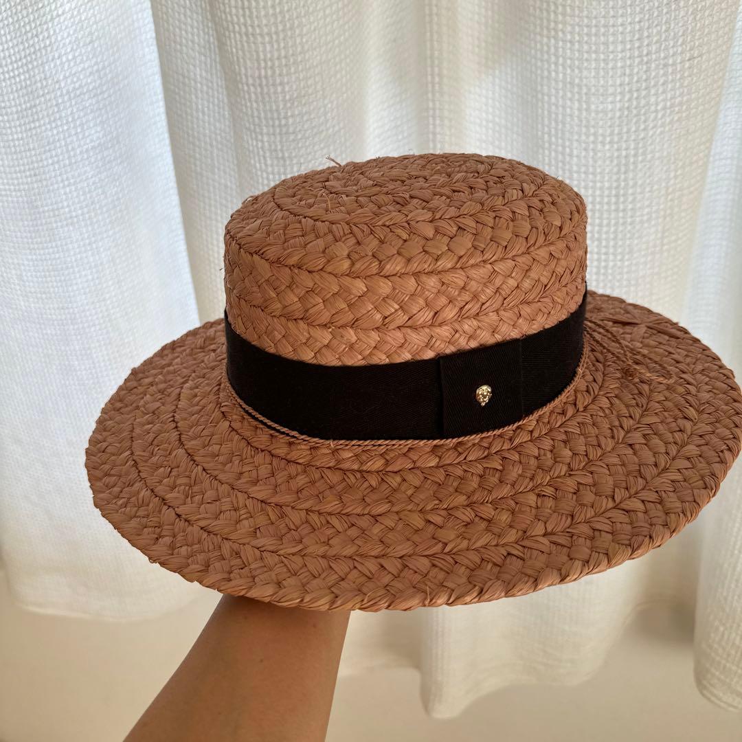 値下げしました。ヘレンカミンスキー　試着のみ　ピンク　ラフィアハット