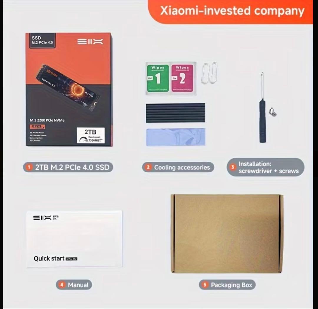 2TB M.2 PCIe 4.0 SSD X7400 新品未使用