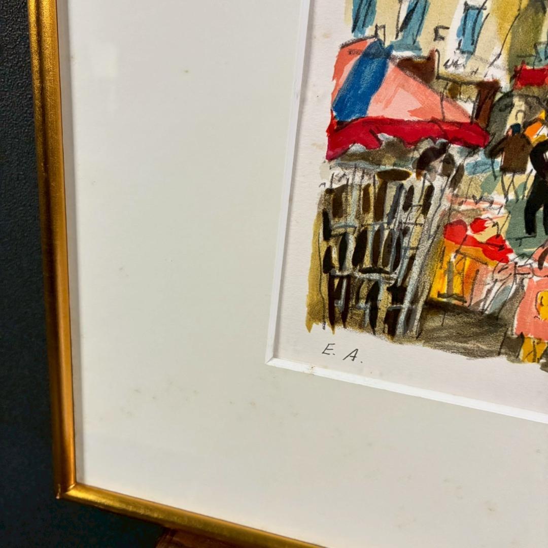 ⭐︎版画のみ⭐︎児玉幸雄「ムフタール通り」リトグラフ 直筆サイン有 額縁入 フランス