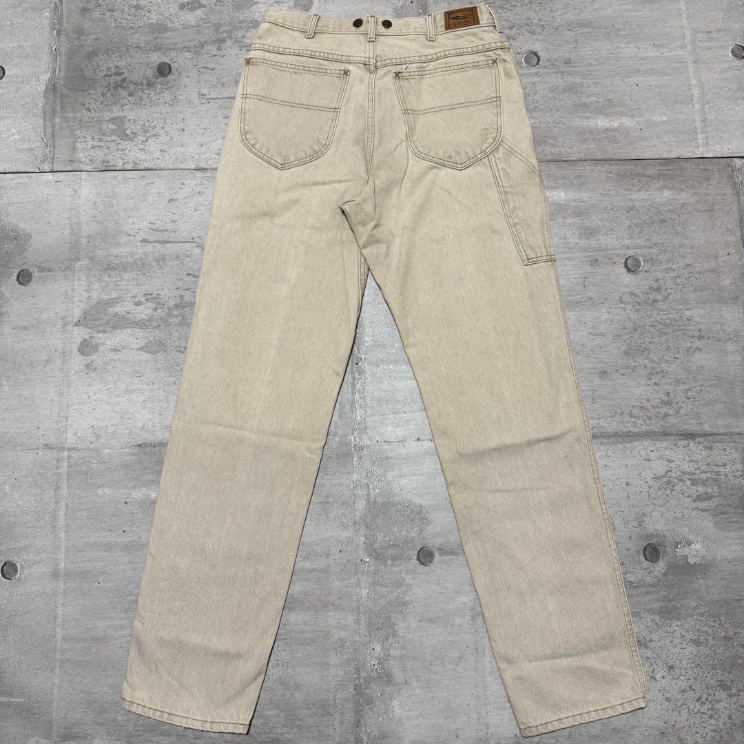 80s USA製 L.L.Bean デニム 生成り サスペンダーボタン 希少