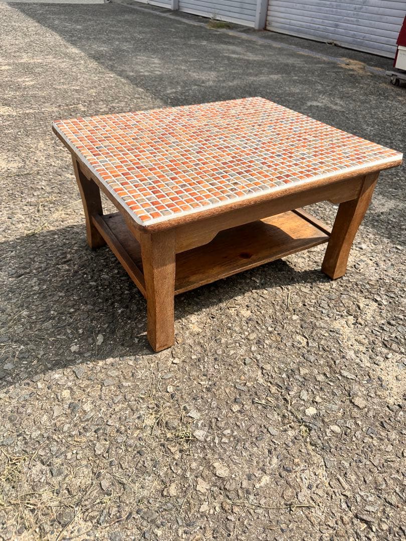 ヴィンテージ アンティーク　タイルトップ　コーヒーテーブル　ローテーブル