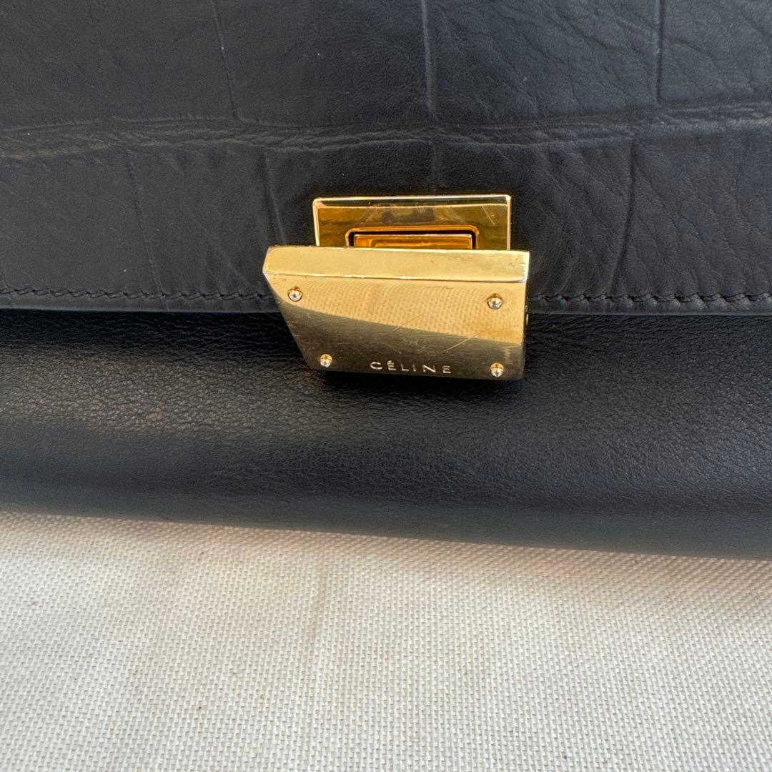 CELINE クロコダイル型押し ハンドバッグ