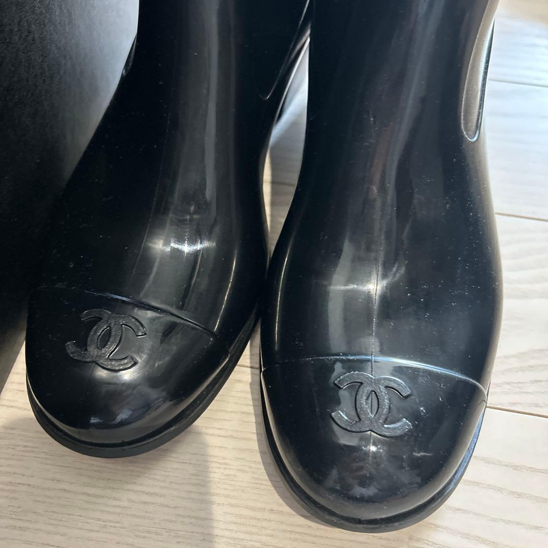 CHANEL ブラック レインブーツ
