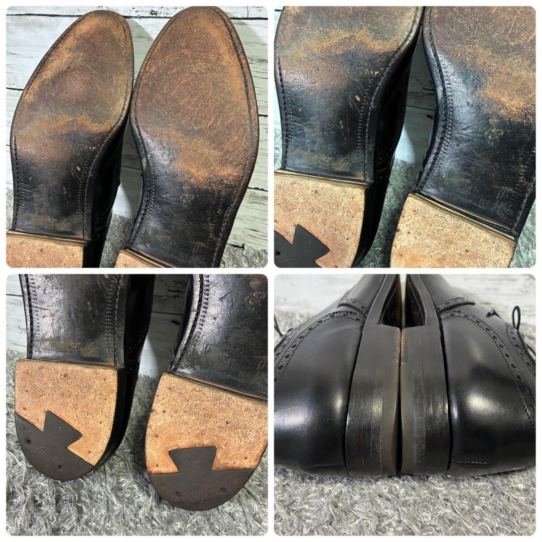 【良品】Alden 909 ウィングチップ 黒 10D メダリオン 28cm相当