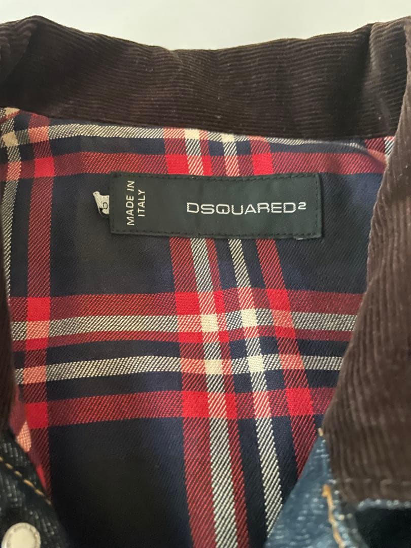 DSQUARED 2デニムジャケット コーデュロイ襟、裏地付き　サイズ50