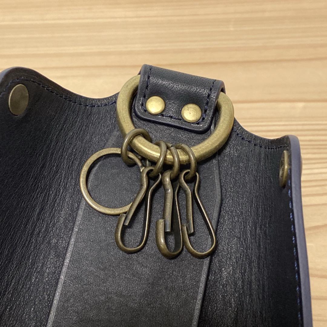 美品　土屋鞄　ビークル グリッピングキーケース　レザー　ダークインディゴ　日本製