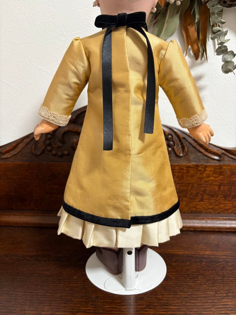 アンティークドール ビスクドール ドレス ボネ シルク レース