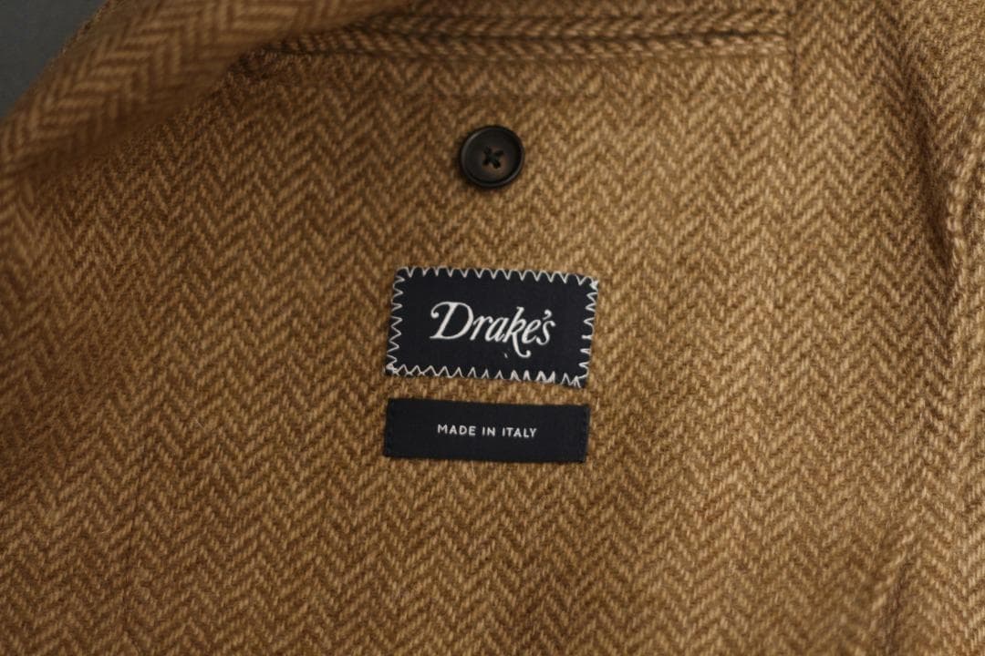 【極美品/イタリア製】Drake's ヘリンボーン ウール ジャケット 36