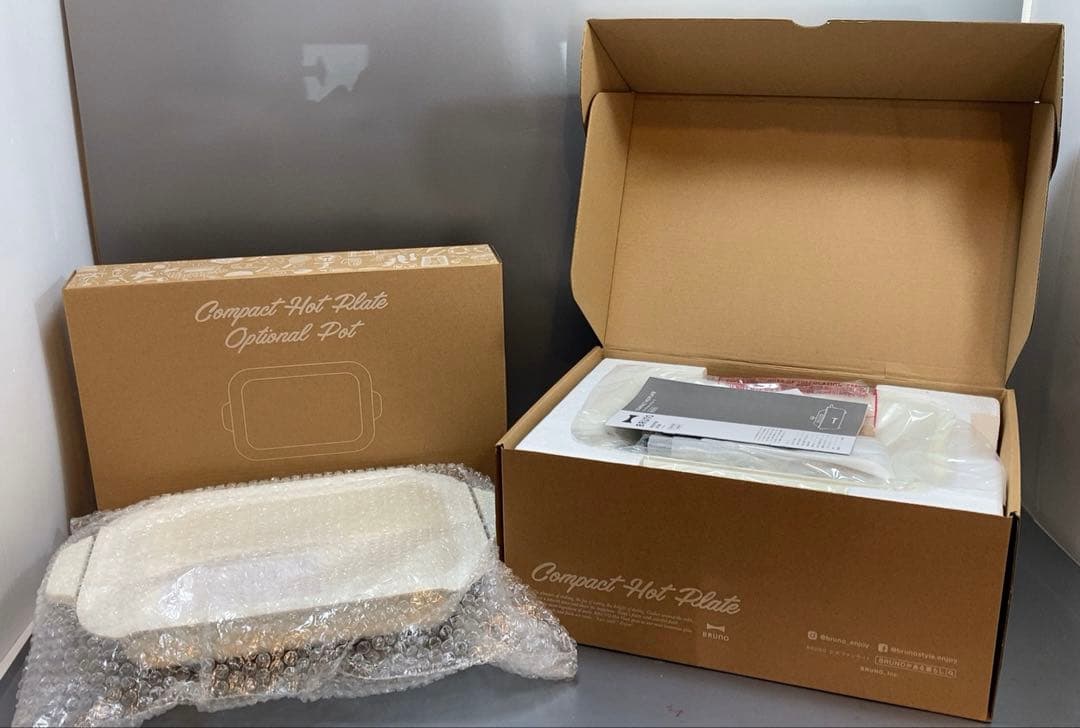 ☆未使用☆BRUNO コンパクトホットプレート+セラミックコート鍋　2点セット