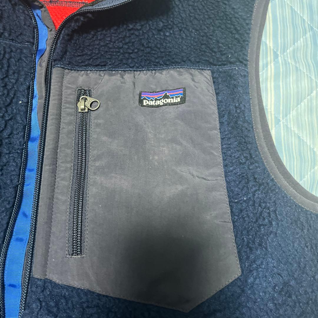 Patagonia メンズ ベスト M ネイビー/レッド