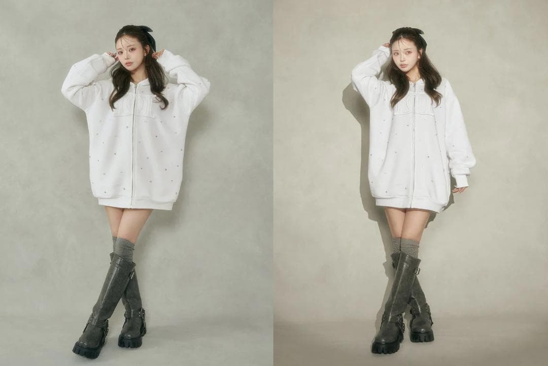 ダーリッチ darich DDロゴビジュージップパーカー ピンク PNK