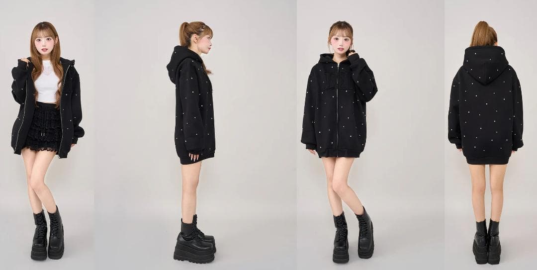 ダーリッチ darich DDロゴビジュージップパーカー ピンク PNK