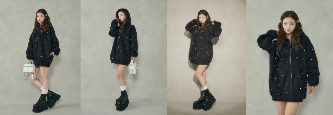 ダーリッチ darich DDロゴビジュージップパーカー ピンク PNK