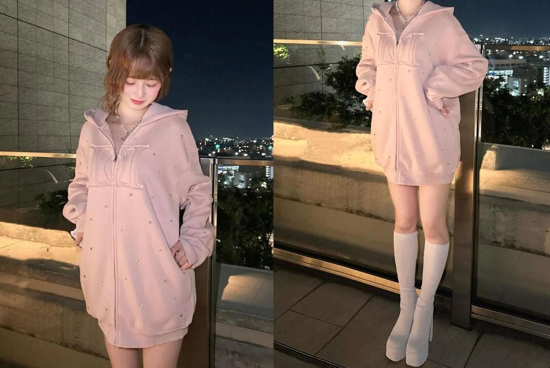 ダーリッチ darich DDロゴビジュージップパーカー ピンク PNK