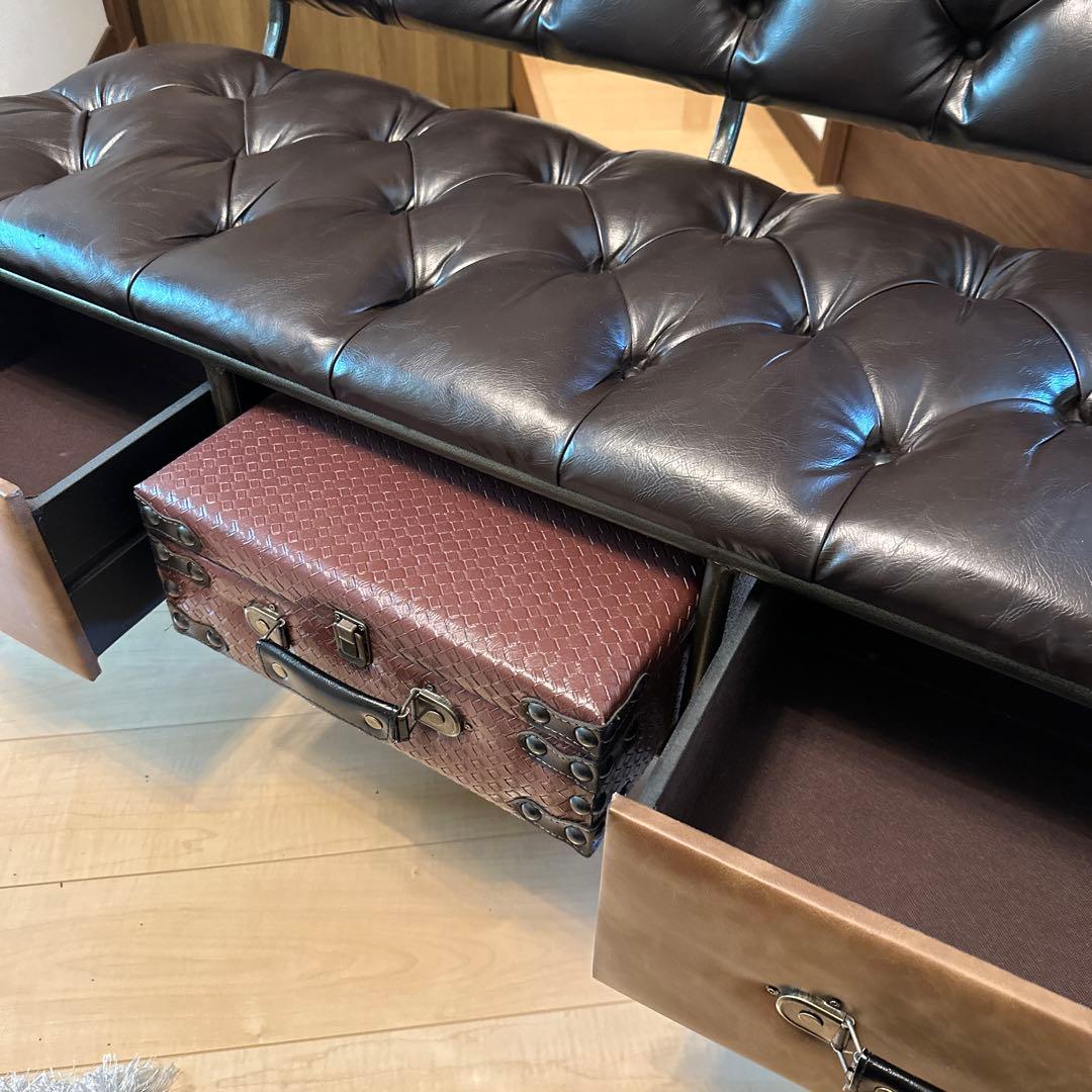 チェスターフィールド ソファ レトロ 2人掛け