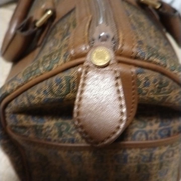 ビンテージバーバリ ブラウンキャンバスハンドバッグ