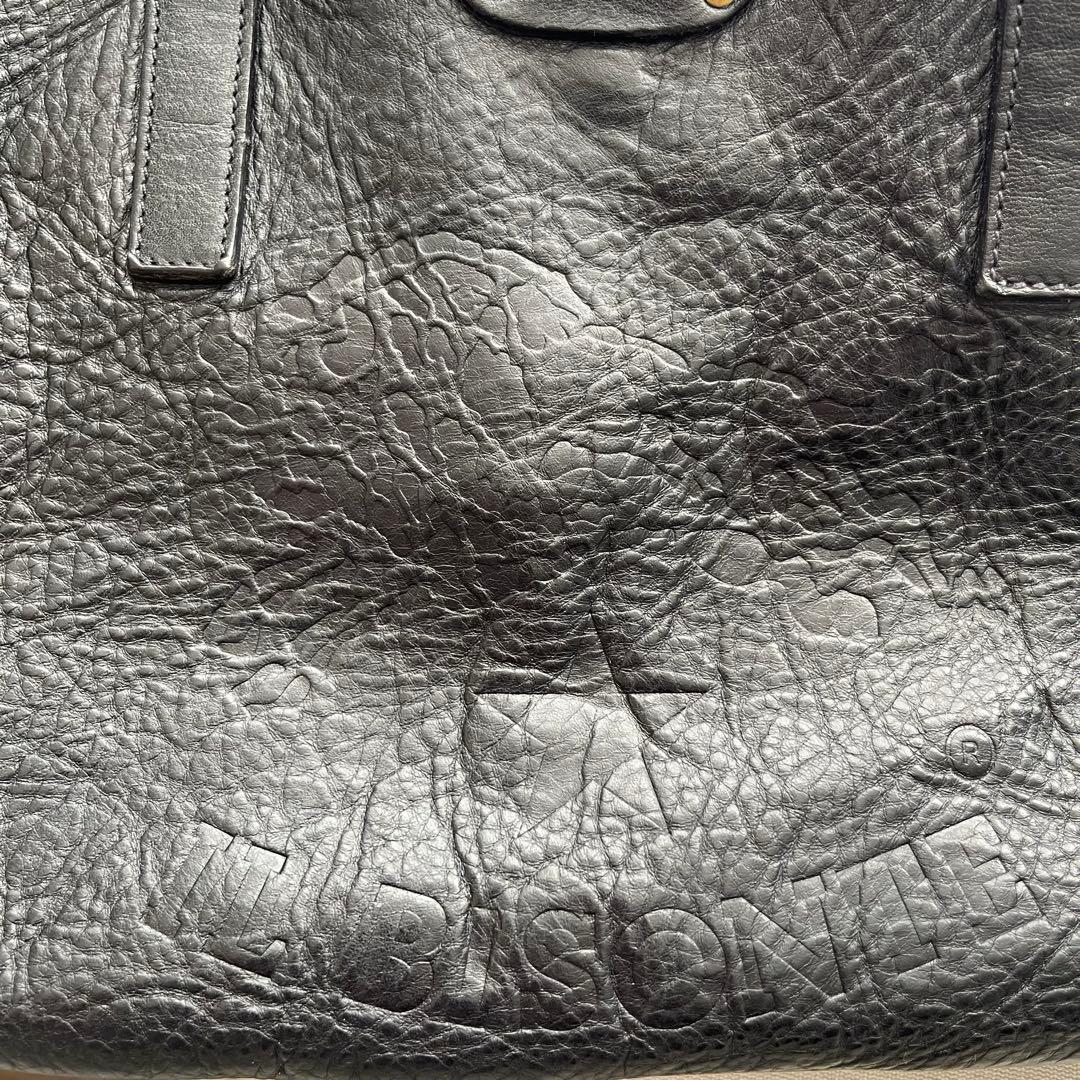 ILBISONTE イルビゾンテ　ハンドバッグ　レザー　ブラック　エンボスロゴ