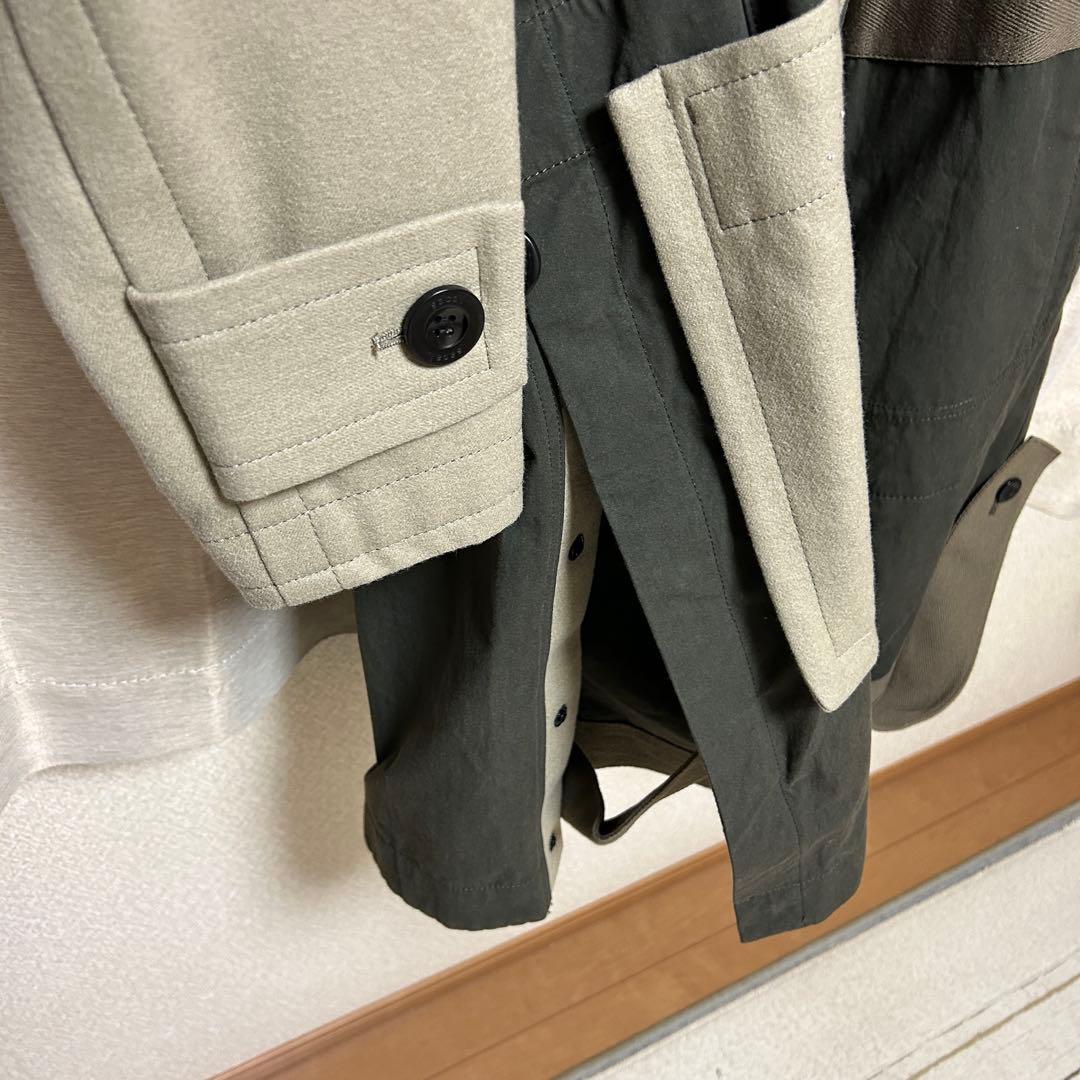SACAI ダッフルコート Wool Melton Coat ドッキング　再構築