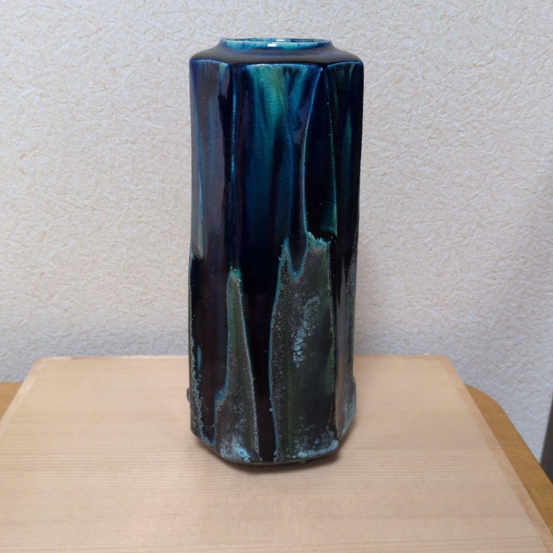 加藤綱助 青銅花瓶 瀬戸焼