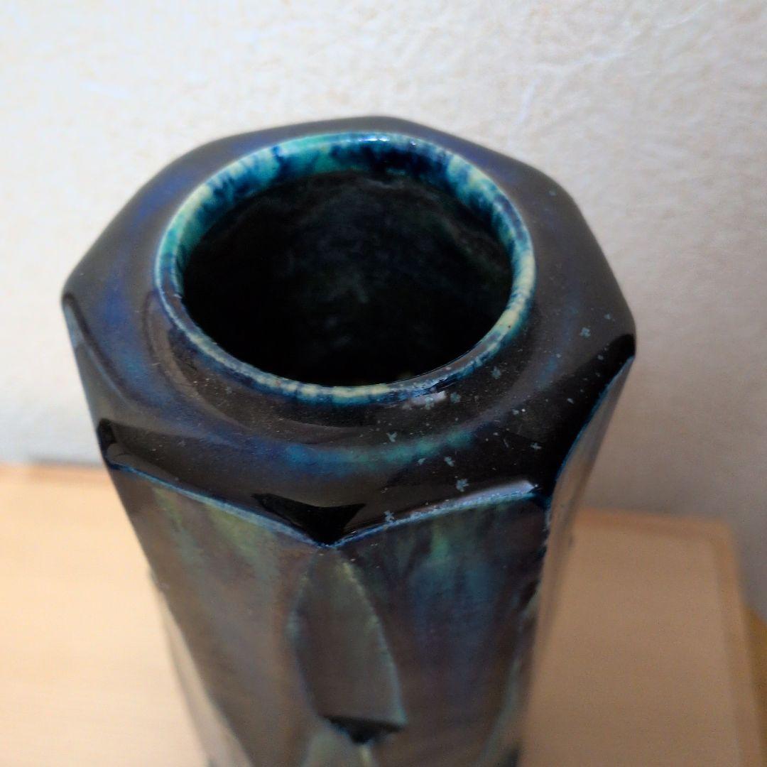 加藤綱助 青銅花瓶 瀬戸焼