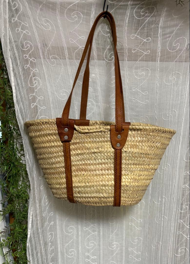 モロッコ製　カゴショルダーバッグ