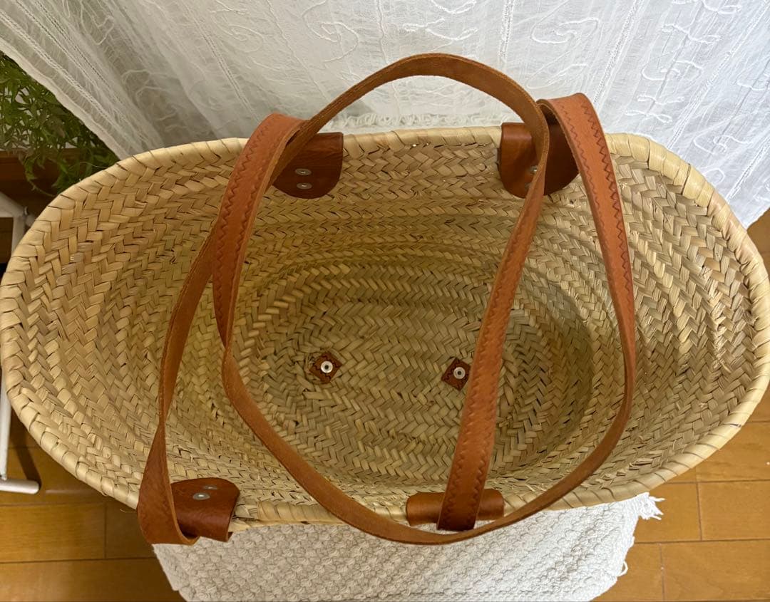モロッコ製　カゴショルダーバッグ