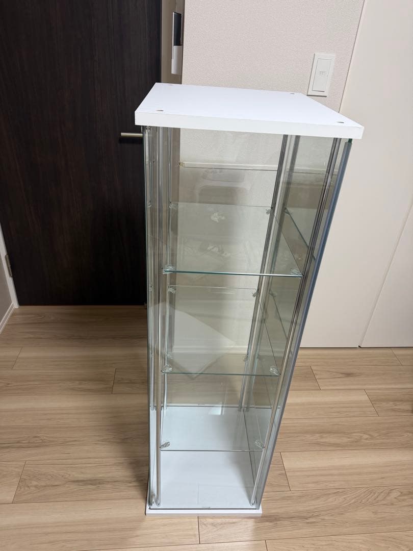 不二貿易　ガラスコレクションケース　4段 背高背面ミラー付き