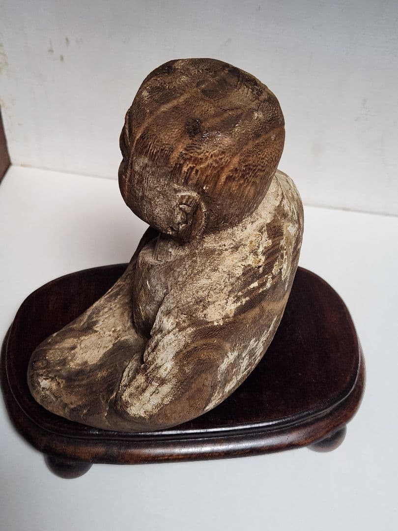 木彫り 僧侶　木製　仏像