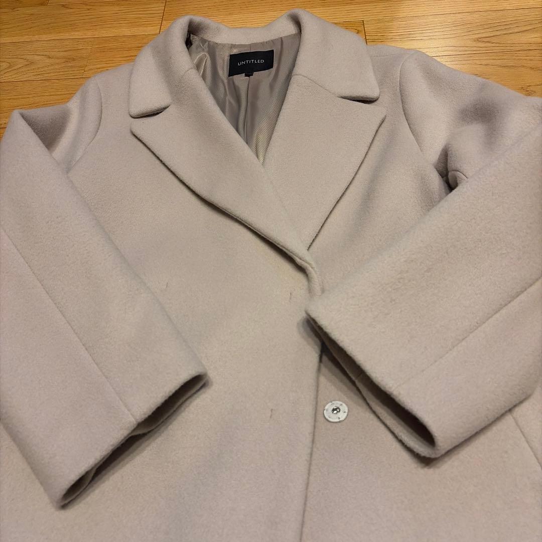 美品　大きいサイズ　アンタイトル　グレージュコート サイズ44 3L相当ワールド