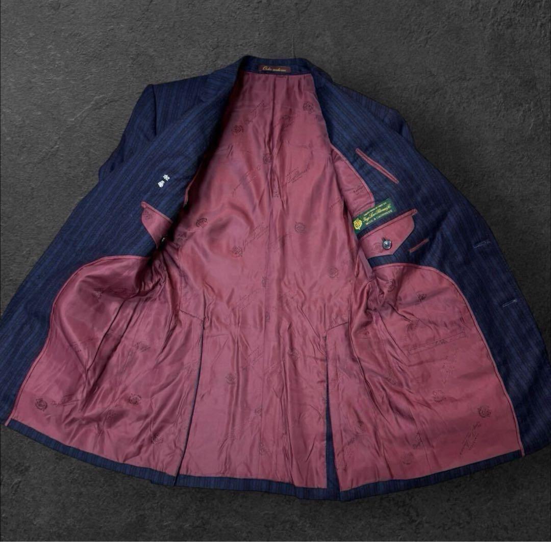 RR09 【美品】ロロピアーナ カシミヤ スリーピース スーツ ネイビー　M位