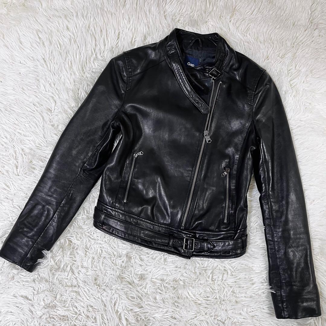 Gap ギャップ シングルライダースジャケット 羊革 サイズXS 160/80A