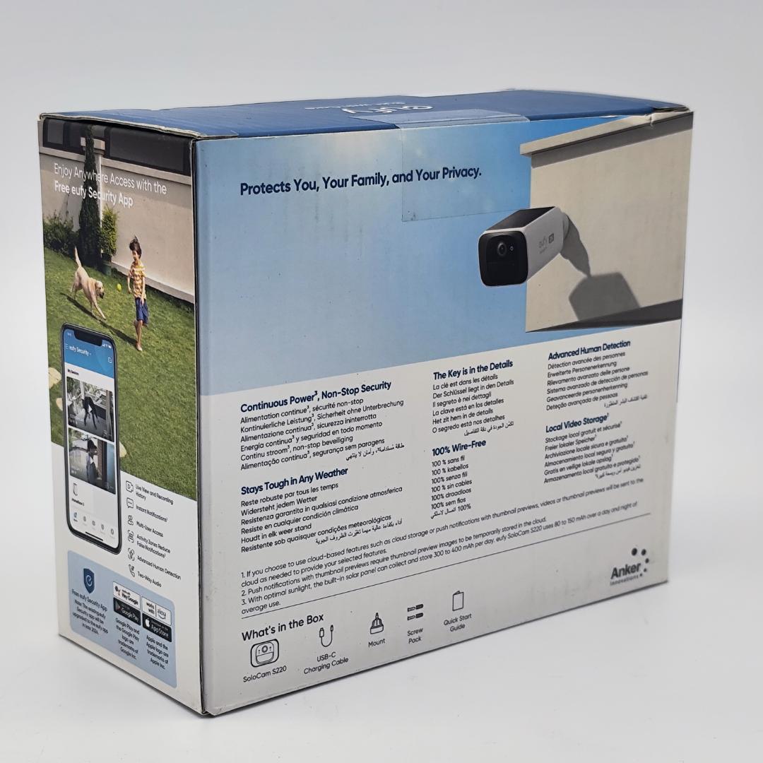 Eufy SoloCam S220 屋外防犯カメラ 2K ソーラー充電