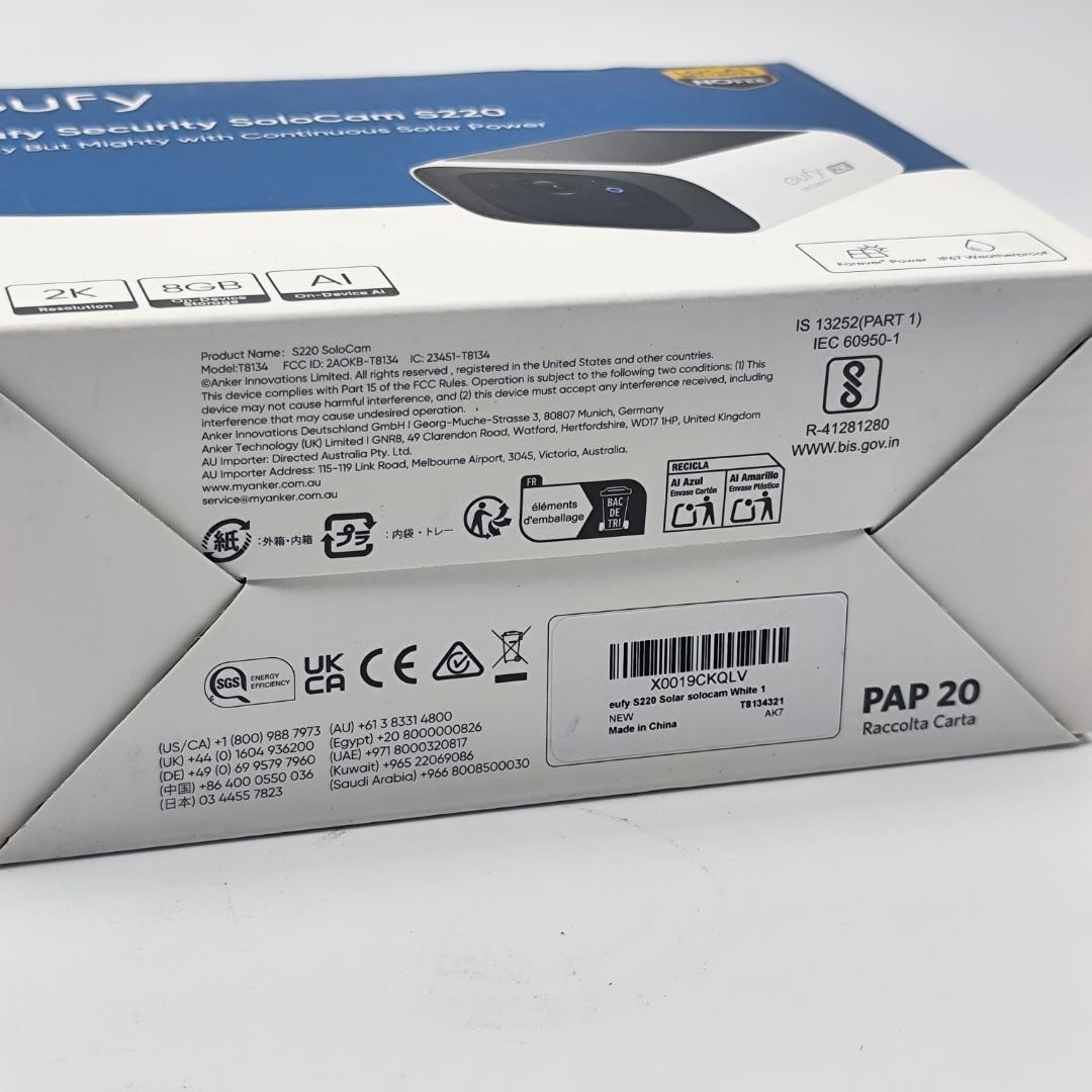 Eufy SoloCam S220 屋外防犯カメラ 2K ソーラー充電