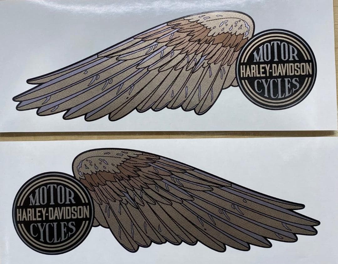 レプリカタンクデカール Wing メタルゴールド パン ナックル エボ ショベル