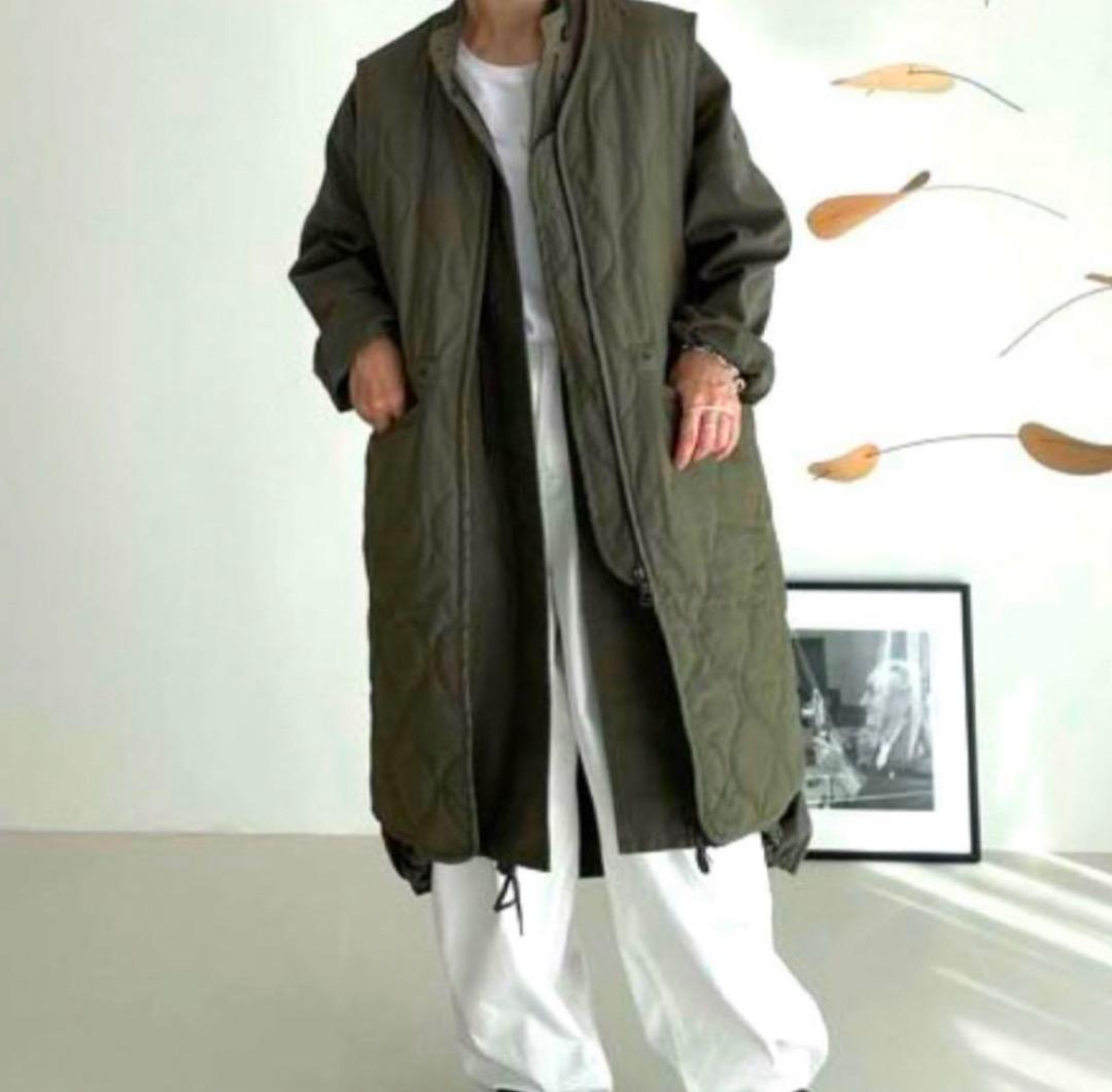 完売argue MY CUSTOM MODS COATVEST SETカーキ