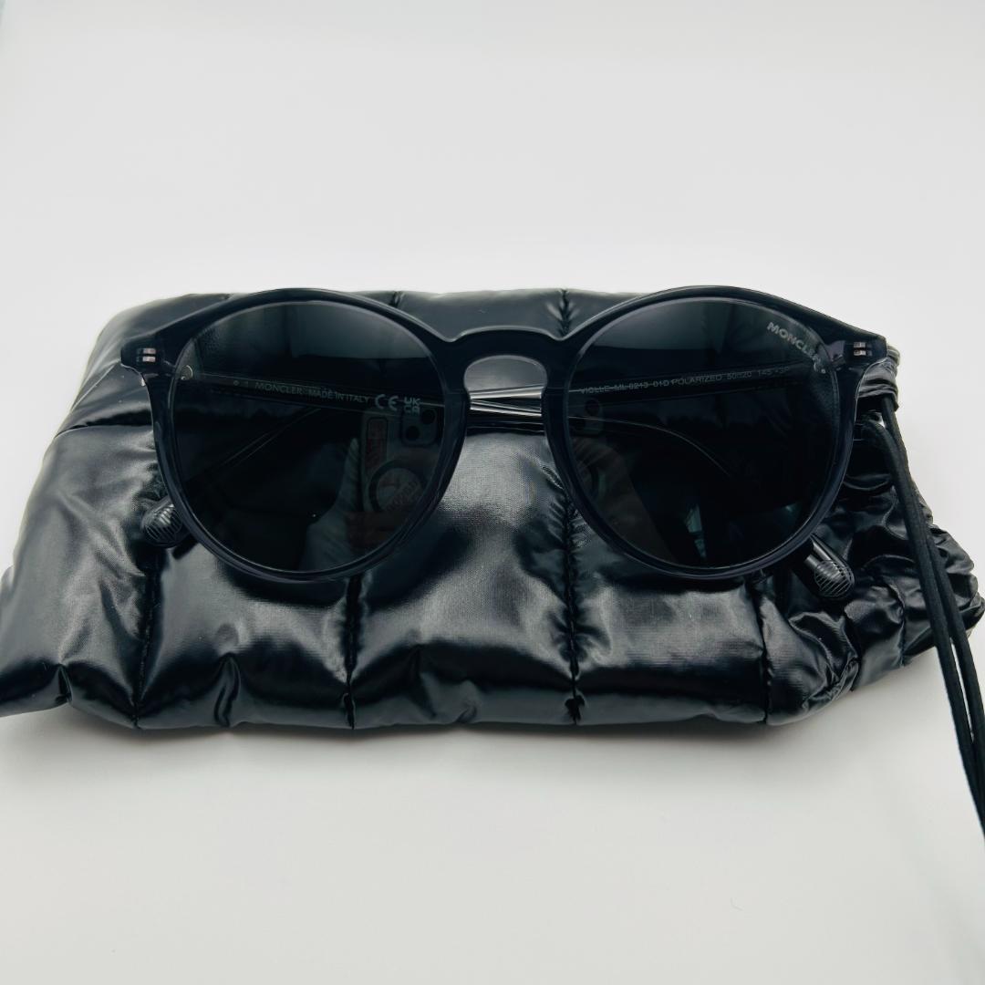 未使用 MONCLER モンクレール サングラス ボストン ブラック 偏光レンズ