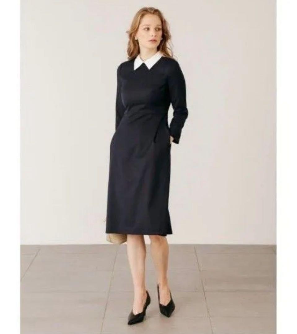 未使用　セルフォード　襟付きワンピース　ネイビー