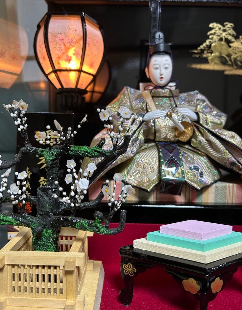 【美品】極上特選三月雛人形　親王飾り　壽誠作　『丹秀雛』　ガラスケース入り