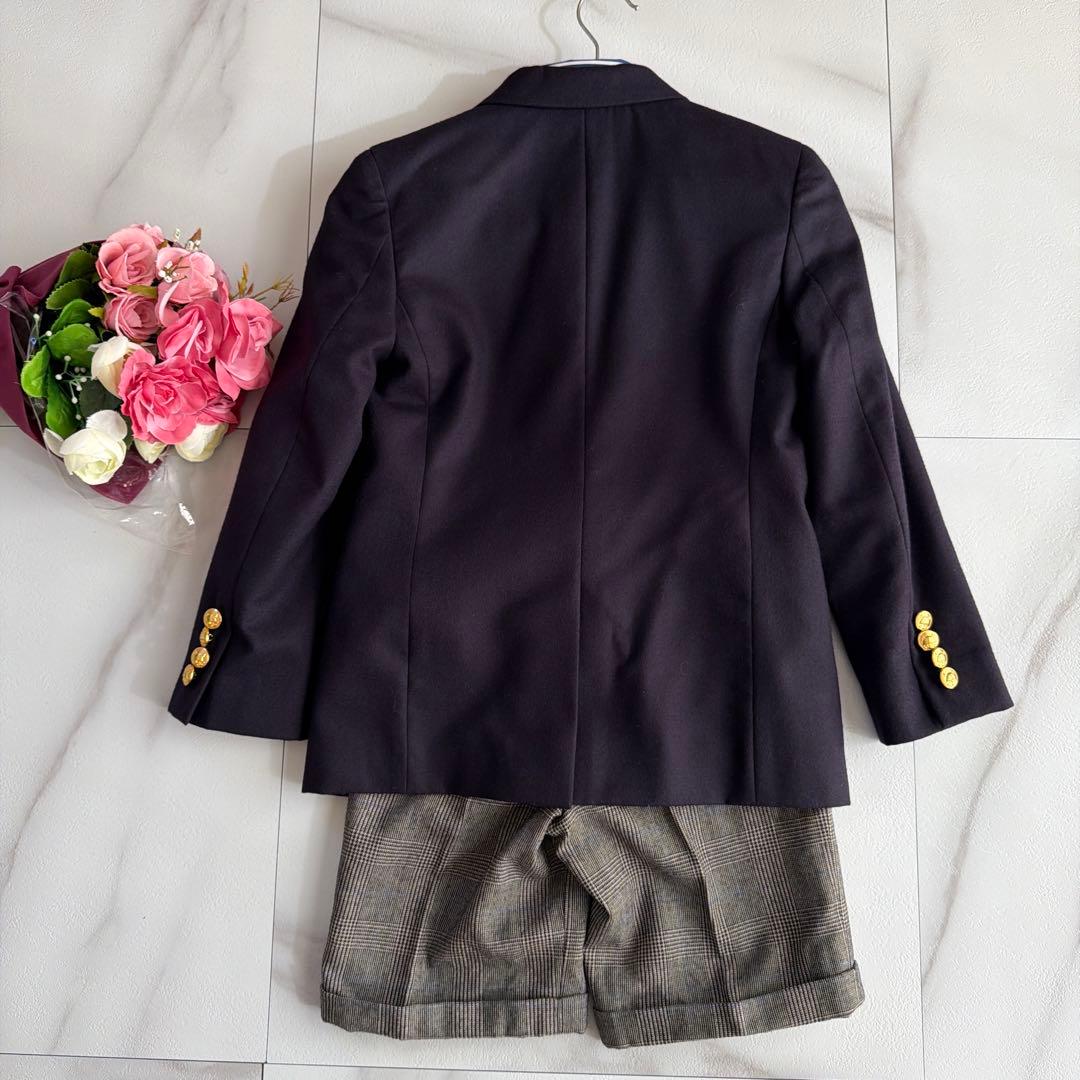 高級 ラルフローレン4点セット フォーマル 120 スーツ ブレ ネイビー