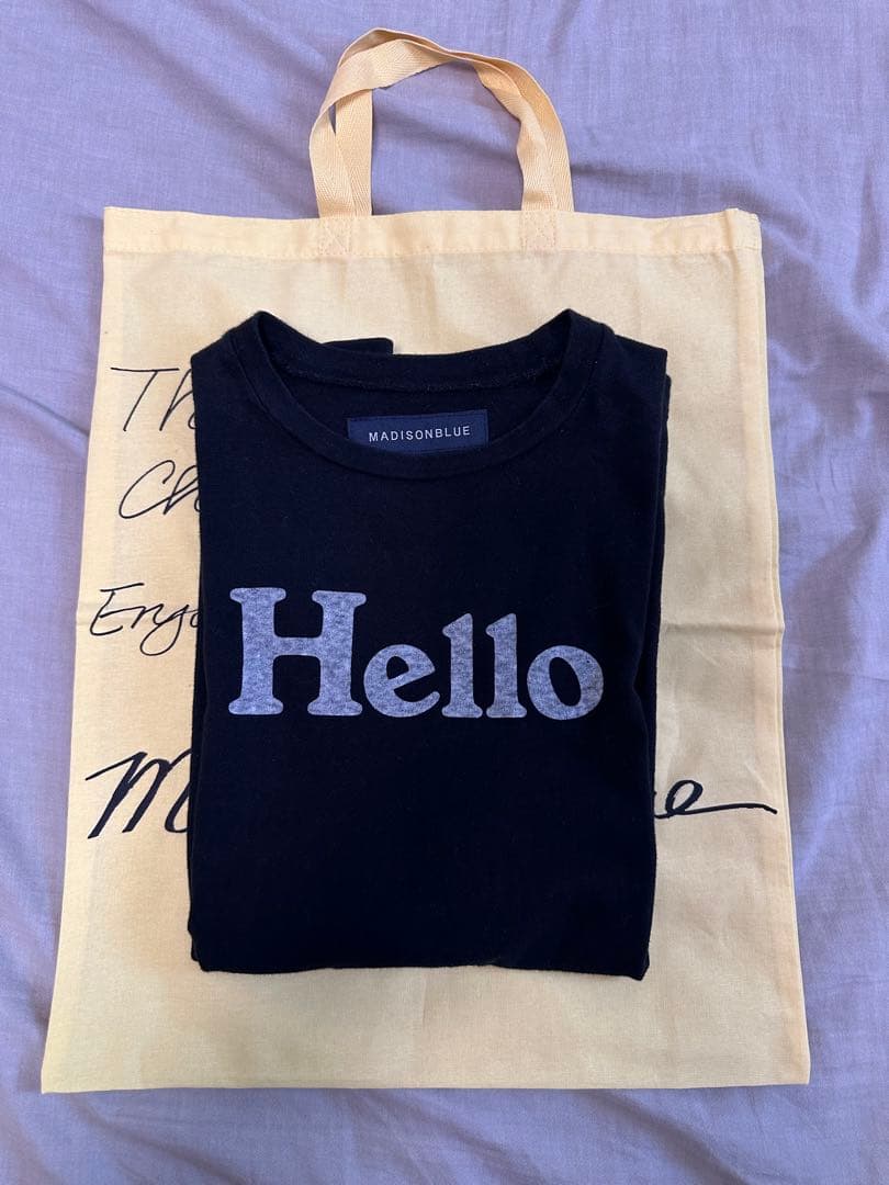 【美品】MADISONBLUE マディソンブルー Hello Tシャツ 00 黒