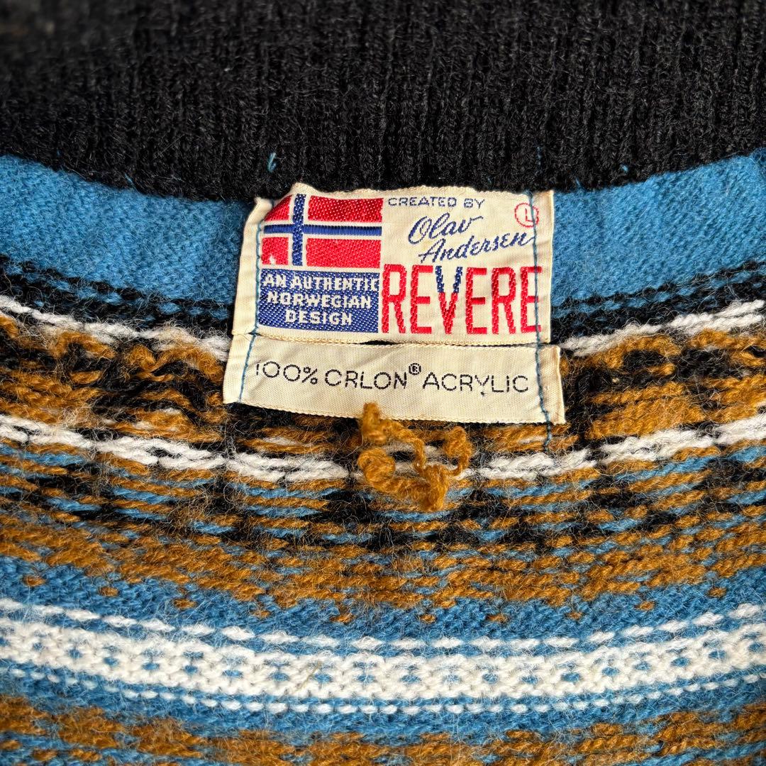 50's-60's REVEREノルディック柄 ニット ヴィンテージ L