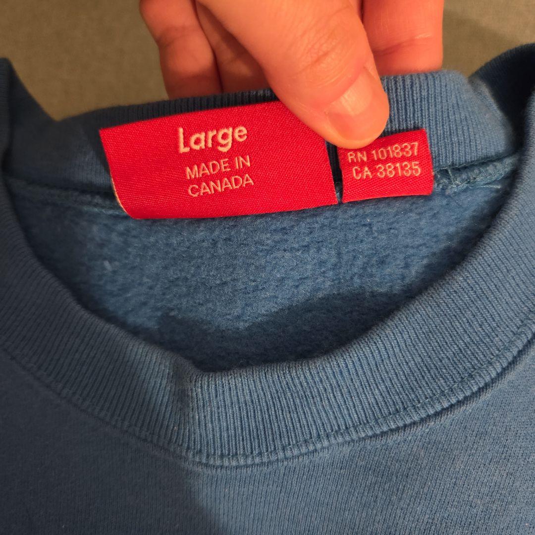 Supreme 青 22AW/BOX LOGO CREWNECK/トレーナーL