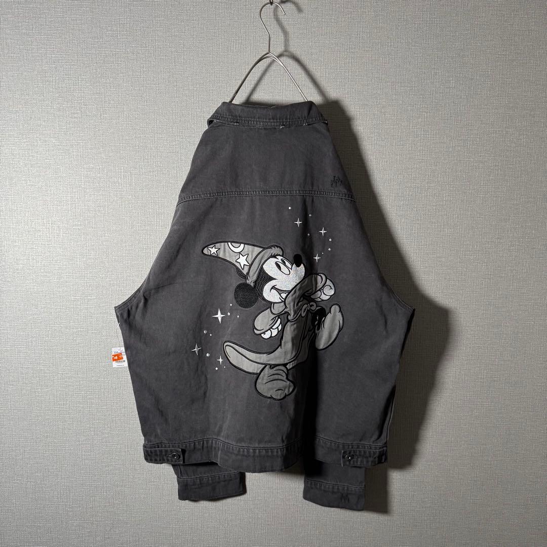 【タグ付】香港ディズニー ファンタジア ヴィンテージ加工 デニムジャケット XL