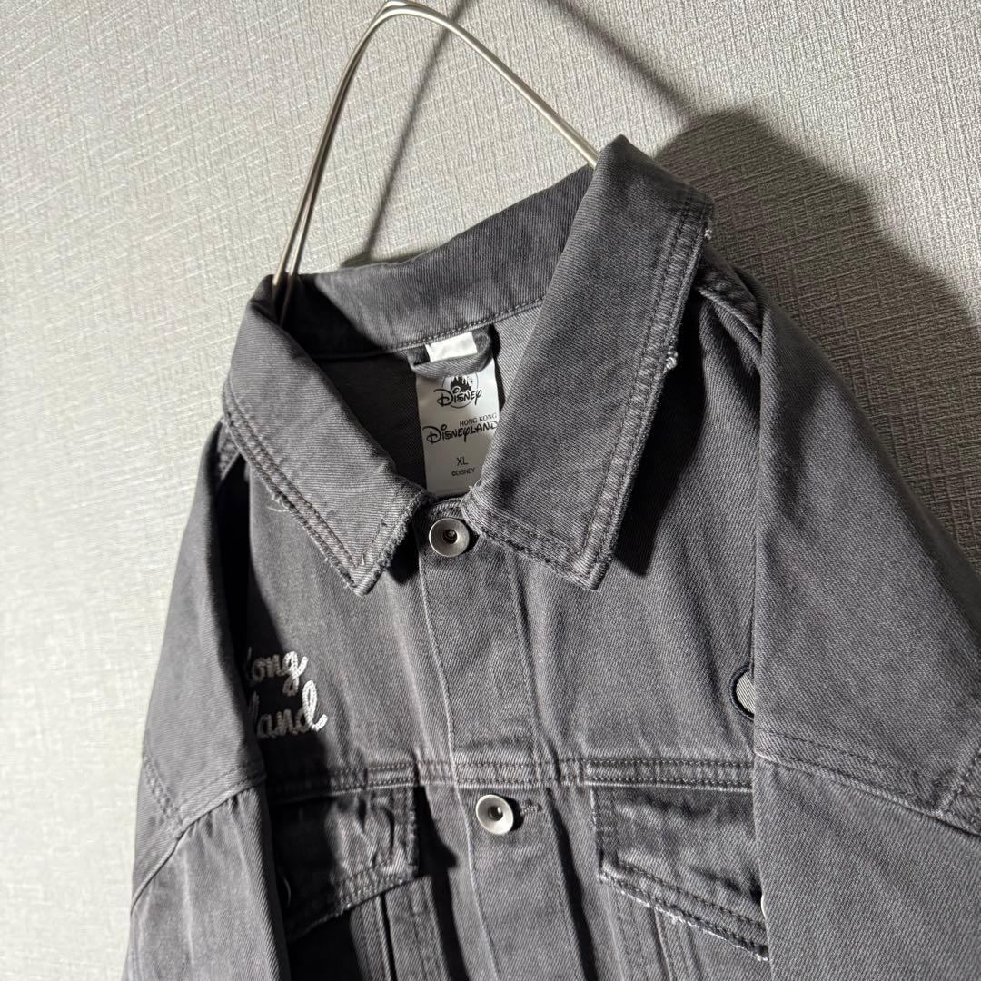 【タグ付】香港ディズニー ファンタジア ヴィンテージ加工 デニムジャケット XL