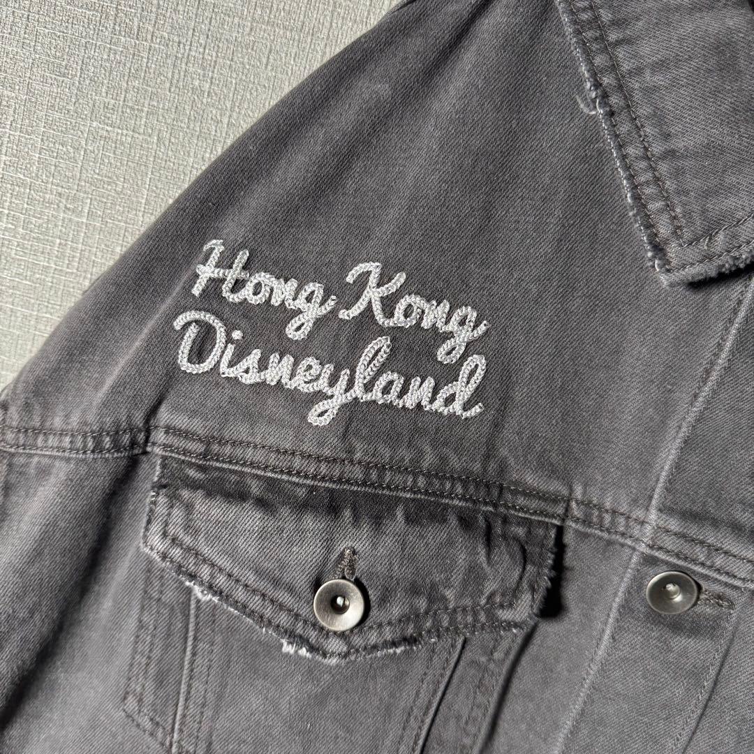 【タグ付】香港ディズニー ファンタジア ヴィンテージ加工 デニムジャケット XL