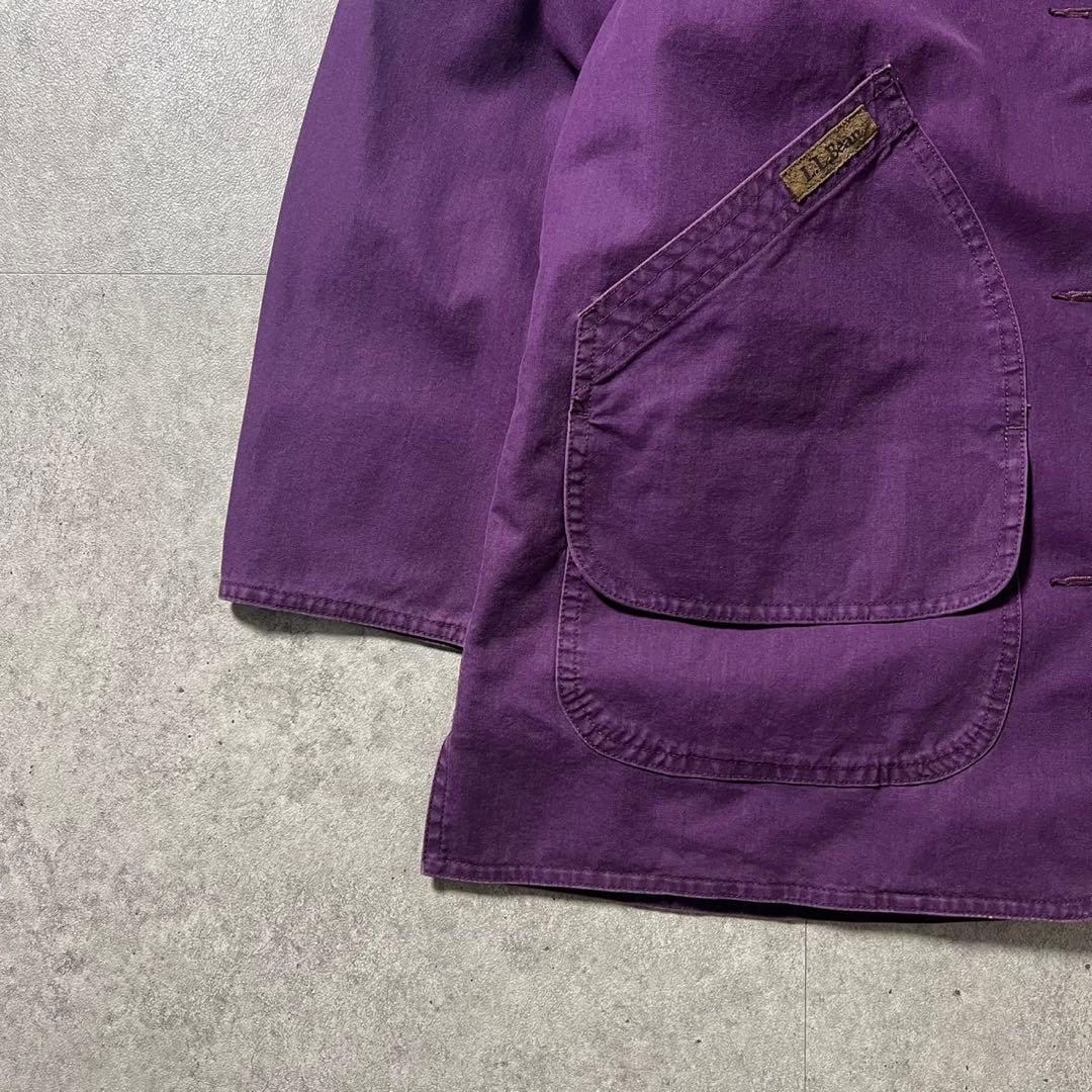 L.L.Bean ハンティングジャケット レザー襟 パープル 古着