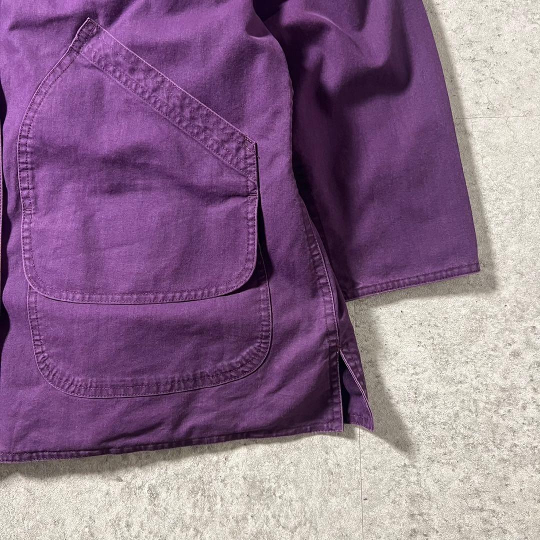 L.L.Bean ハンティングジャケット レザー襟 パープル 古着